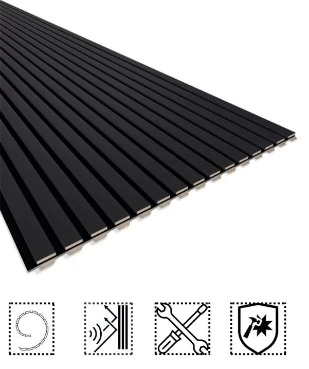Acoustic Wall Panels, Decorative Soundproofing Panel, Slat Wood Panels for Walls, Sound Absorbing 3D Wall Panel Kits, for Home, Offices, Studios, Living Rooms (275x100cm)