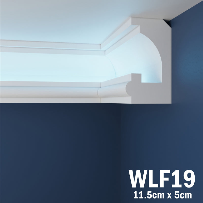 LED Coving for Ceilings Cornice XPS Extruded Polystyrene WLF19