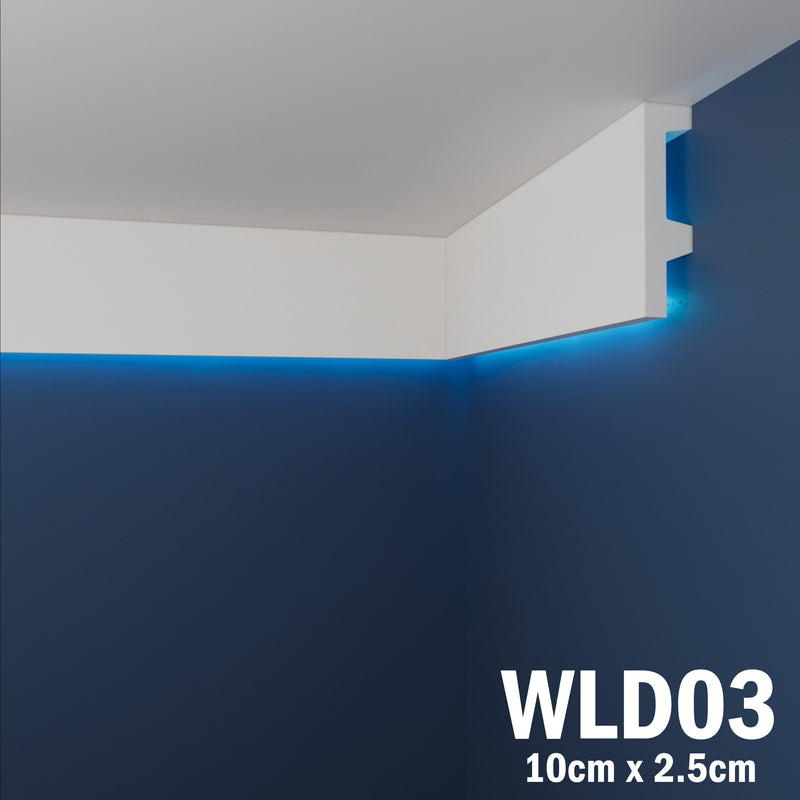 LED Coving for Ceilings Cornice XPS Extruded Polystyrene WLD03