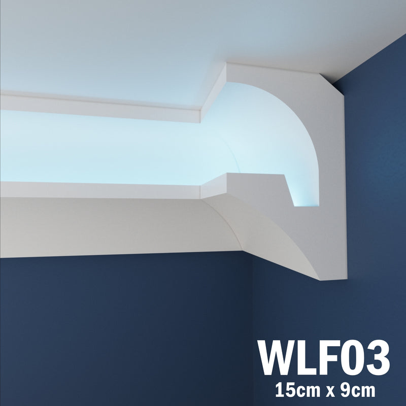 LED Coving for Ceilings Cornice XPS Extruded Polystyrene WLF03