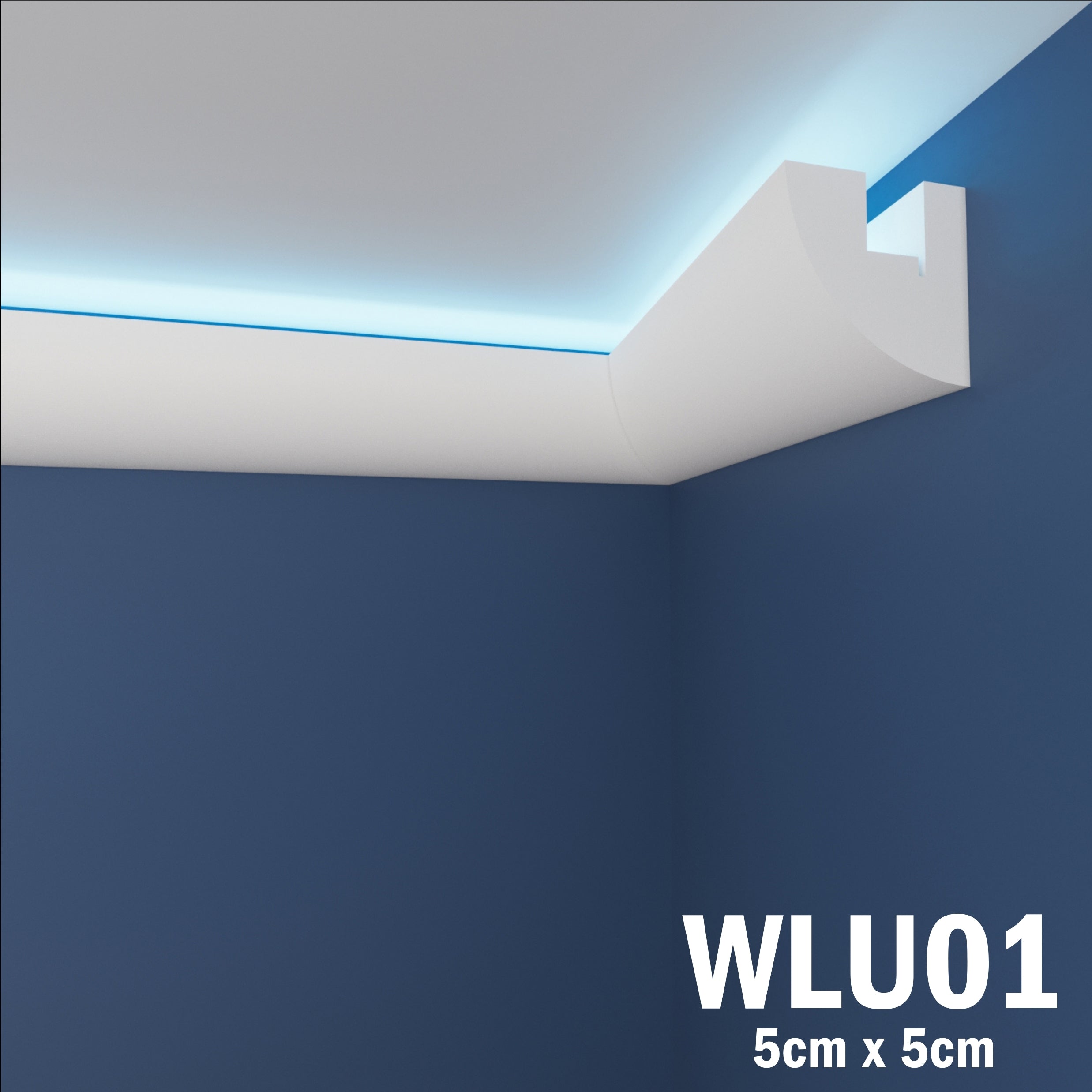 WLU01 Series XPS Cornice Coving – Decorative Coving Moulding for Ceilings, Lightweight Paintable Ceiling Coving Trim, Easy DIY Installation, Durable and Moisture Resistant