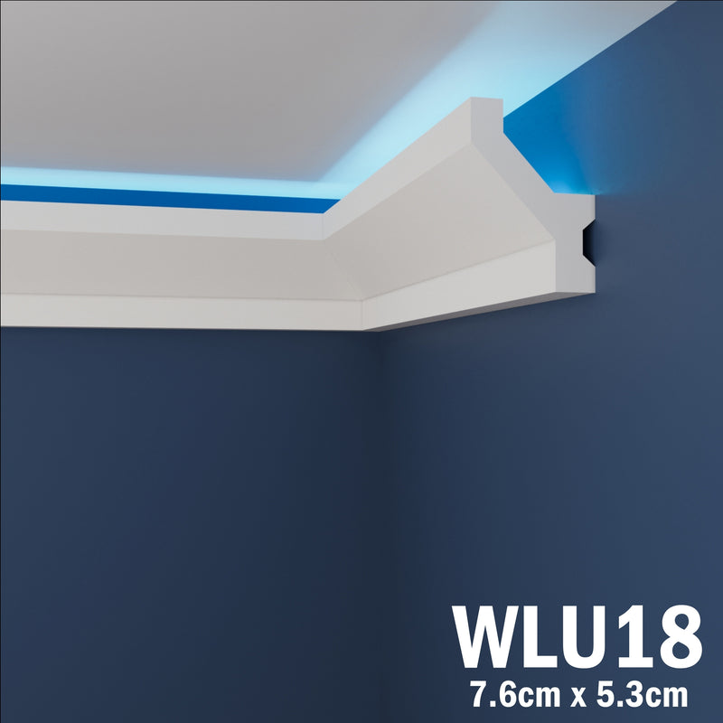 LED Coving for Ceilings Cornice XPS Extruded Polystyrene WLU18