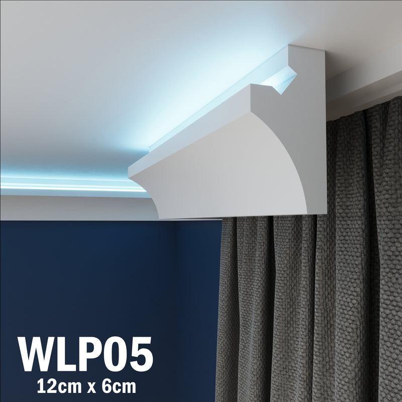 LED Coving for Ceilings Cornice XPS Extruded Polystyrene WLP05