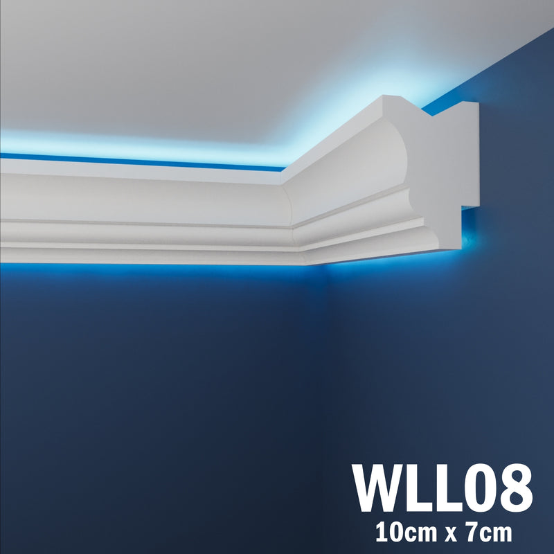 LED Coving for Ceilings Cornice XPS Extruded Polystyrene WLL08