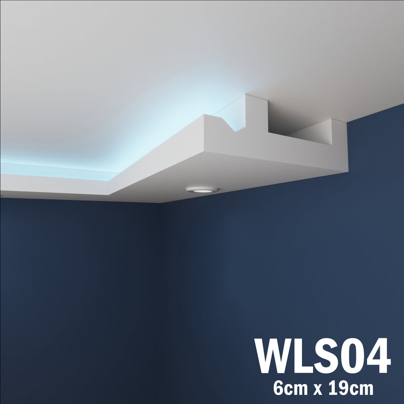 LED Coving for Ceilings Cornice XPS Extruded Polystyrene WLS04