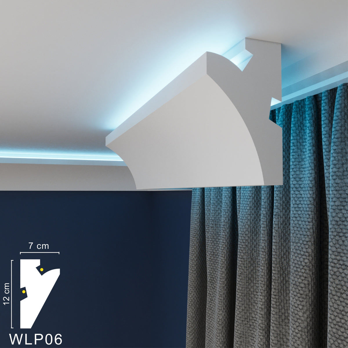 LED Coving for Ceilings Cornice XPS Extruded Polystyrene WLP06