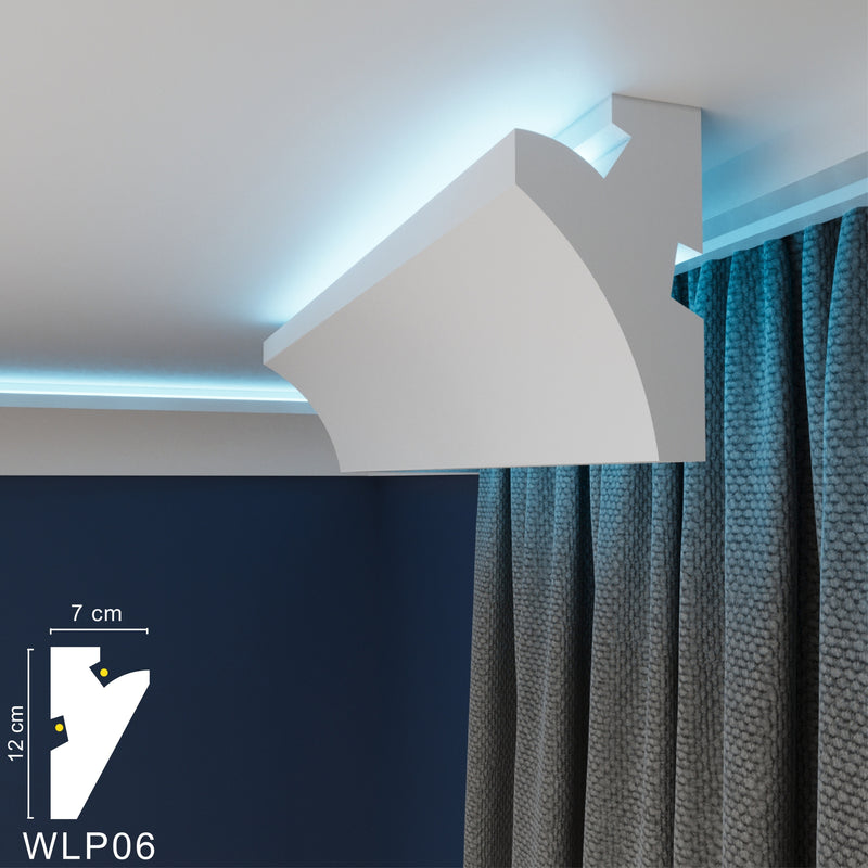 LED Coving for Ceilings Cornice XPS Extruded Polystyrene WLP06