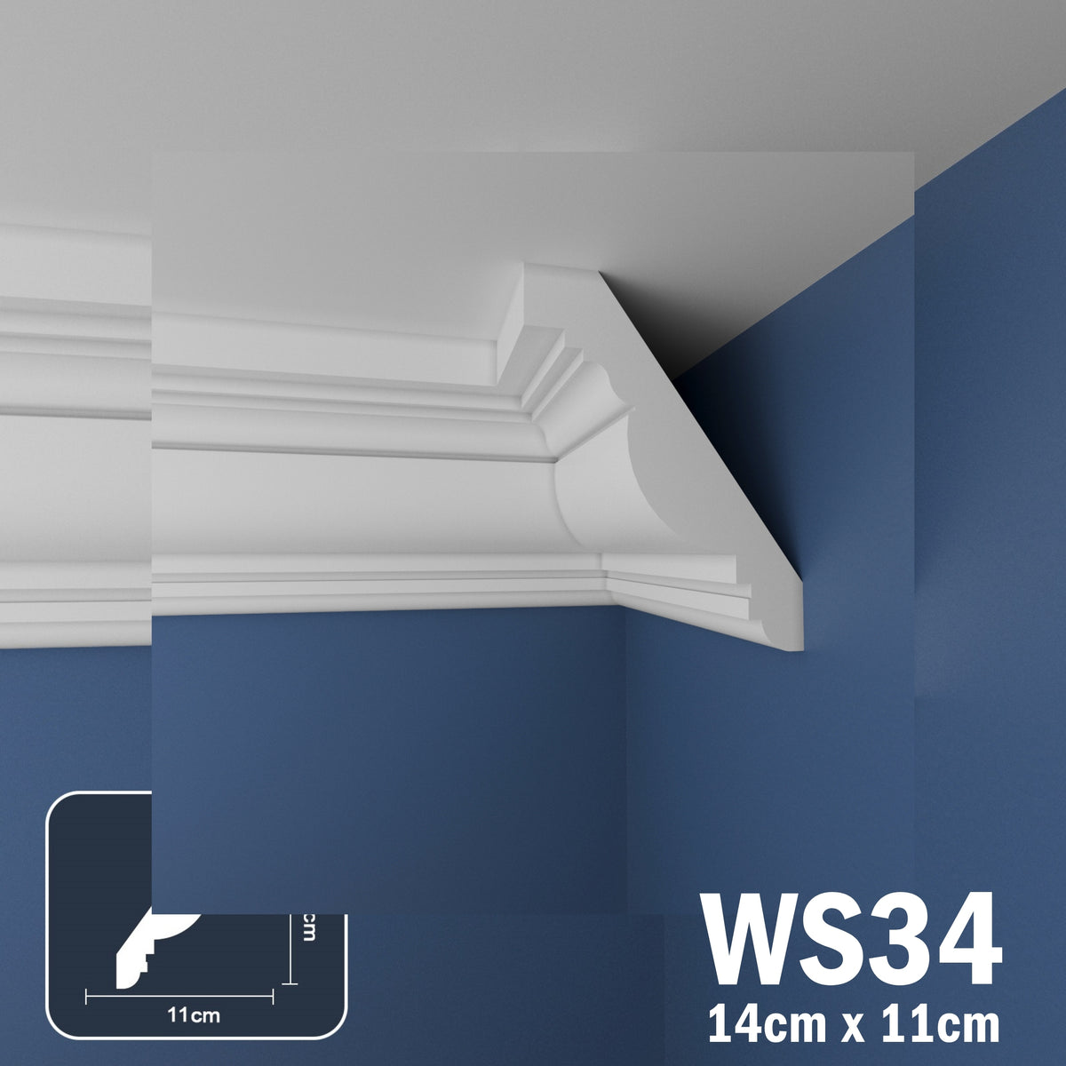 Coving for Ceilings Cornice XPS Extruded Polystyrene WS34