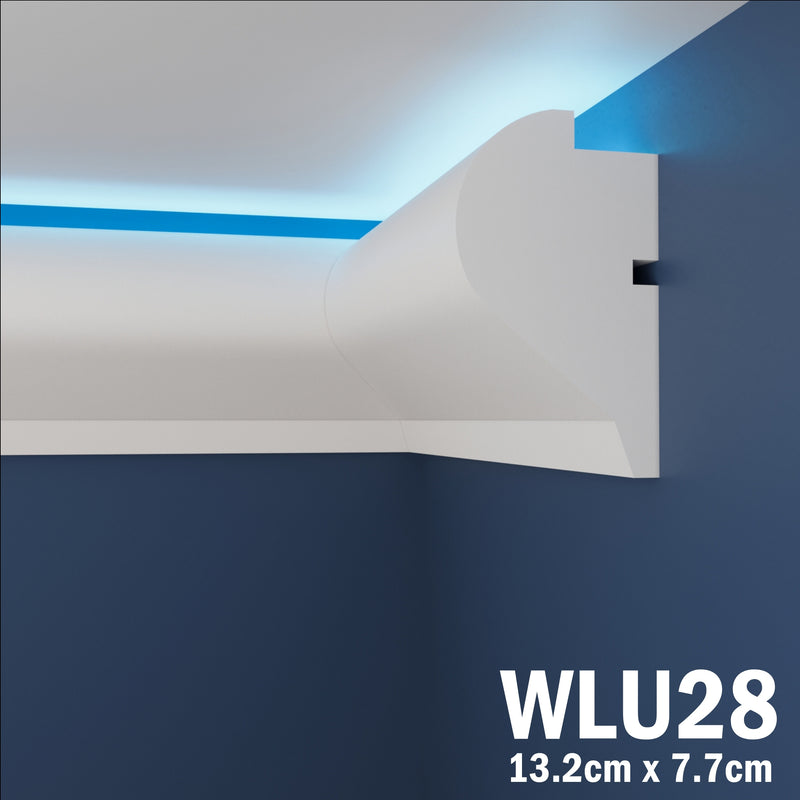 LED Coving for Ceilings Cornice XPS Extruded Polystyrene WLU28