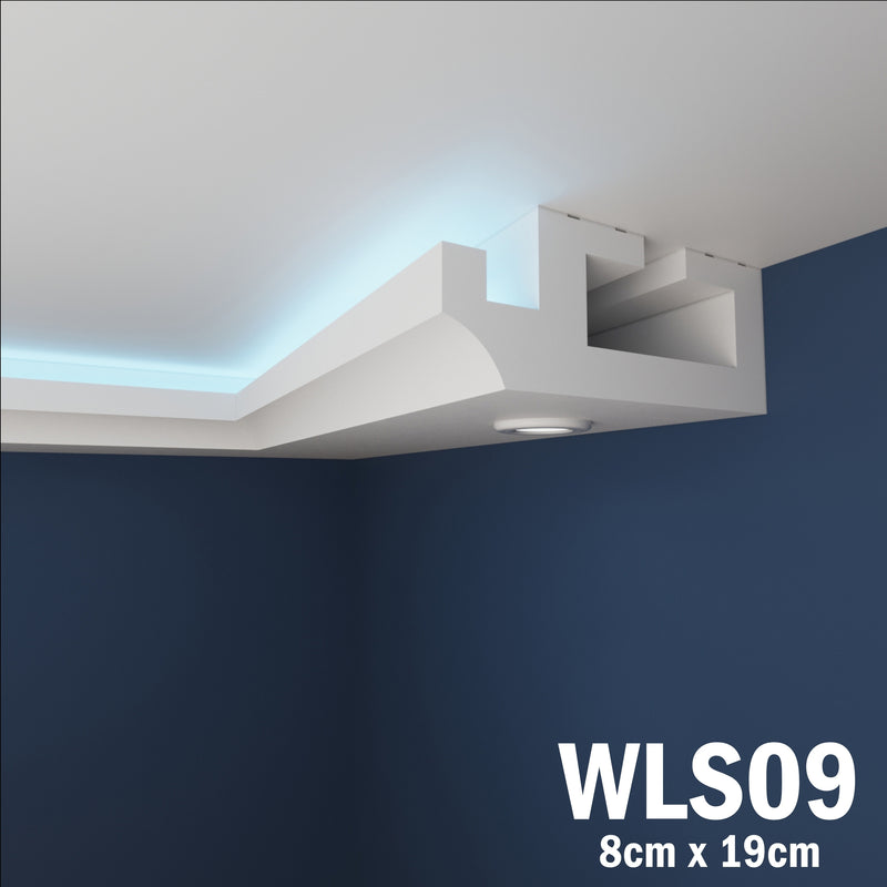 LED Coving for Ceilings Cornice XPS Extruded Polystyrene WLS09