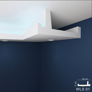 WLS01 Series XPS Cornice Coving – Decorative Coving Moulding for Ceilings, Lightweight Paintable Ceiling Coving Trim, Easy DIY Installation, Durable and Moisture Resistant