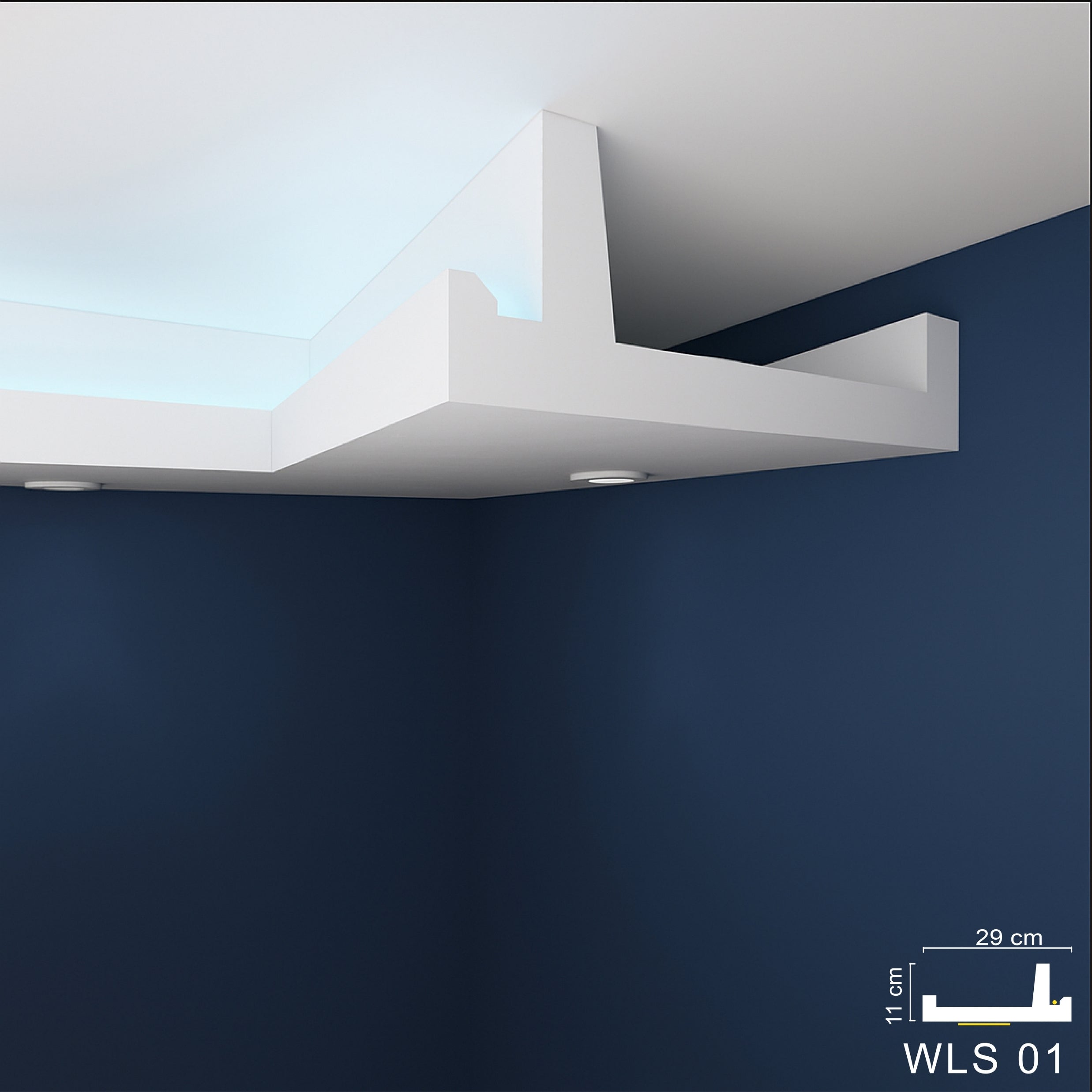 WLS01 Series XPS Cornice Coving – Decorative Coving Moulding for Ceilings, Lightweight Paintable Ceiling Coving Trim, Easy DIY Installation, Durable and Moisture Resistant