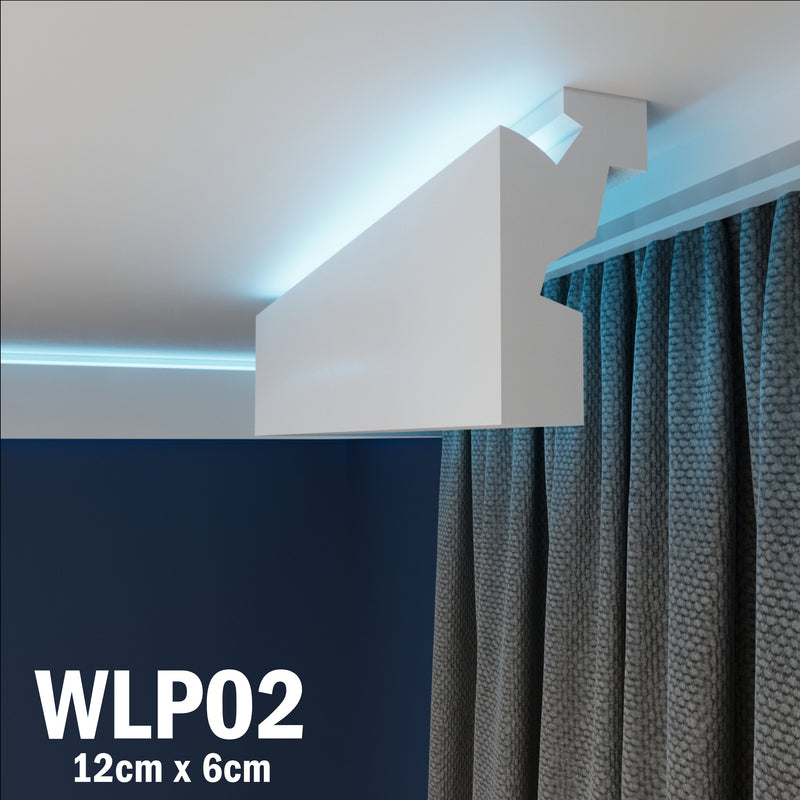 LED Coving for Ceilings Cornice XPS Extruded Polystyrene WLP02