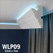 LED Coving for Ceilings Cornice XPS Extruded Polystyrene WLP09