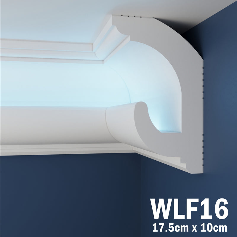 LED Coving for Ceilings Cornice XPS Extruded Polystyrene WLF16