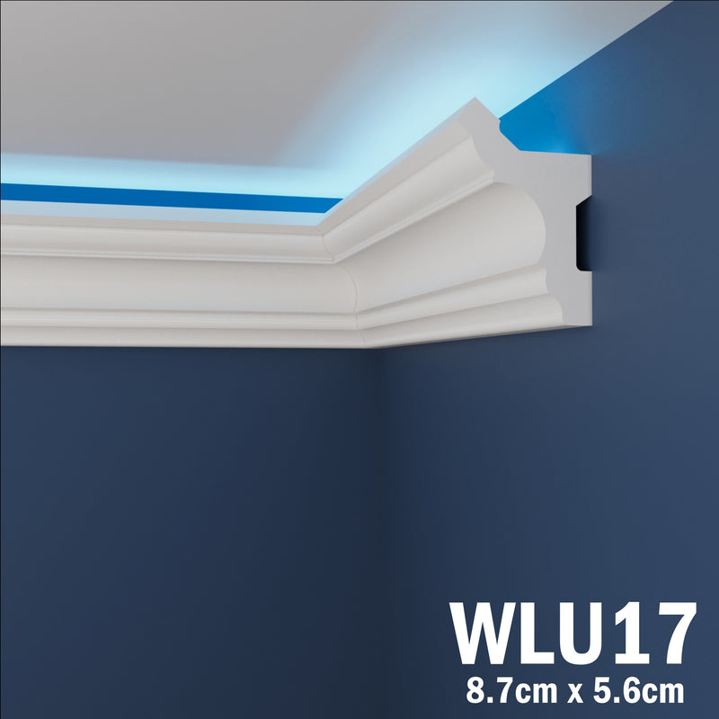 LED Coving for Ceilings Cornice XPS Extruded Polystyrene WLU17