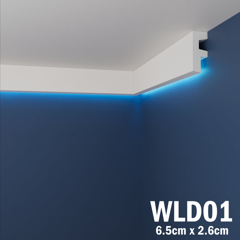 LED Coving for Ceilings Cornice XPS Extruded Polystyrene WLD01