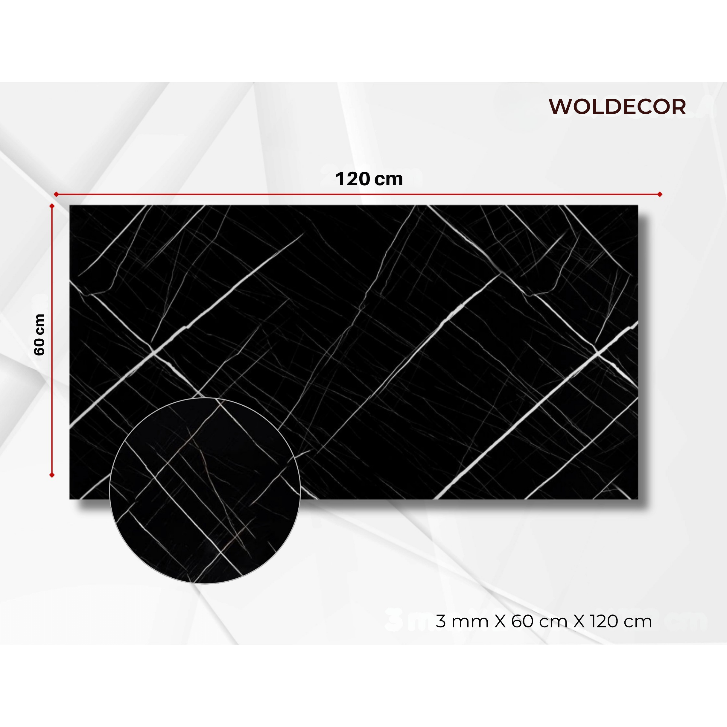 Marble Effect PVC Wall Panel 60x120 cm, Kitchen & Bathroom Wall Cladding, Waterproof Shower Panels Wet Wall, Granite Look Wall Cladding