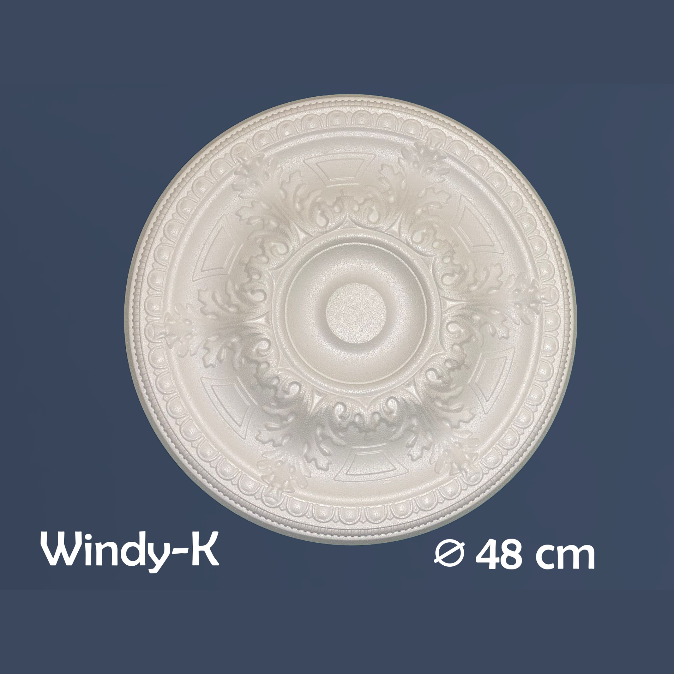 WOLDECOR Elegant Polystyrene Ceiling Rose, Decorative Ceiling Medallion Moulding, Lightweight Coving for Ceilings, Easy to Install Ceiling Decoration for Home & Living Room (50cm)