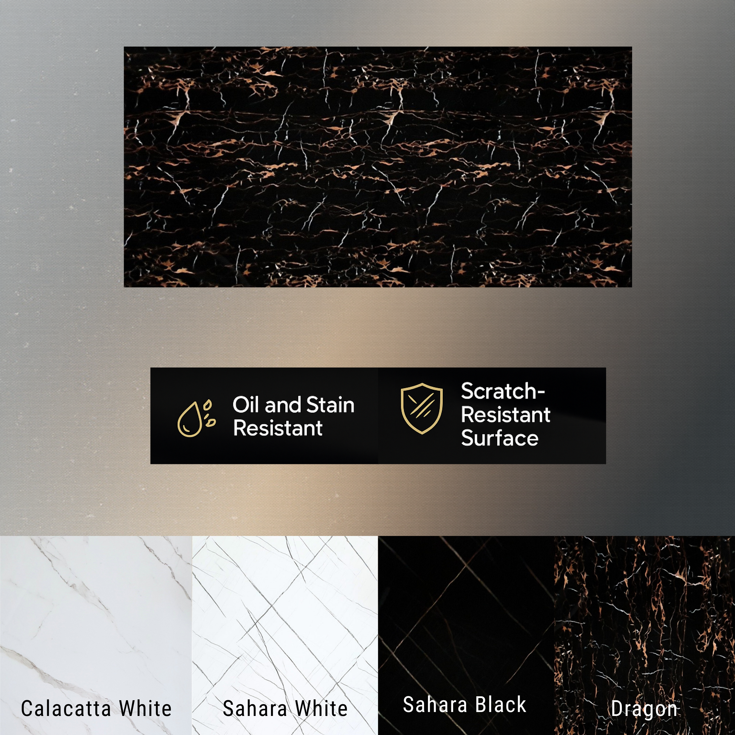 Marble Effect PVC Wall Panel 60x120 cm, Kitchen & Bathroom Wall Cladding, Waterproof Shower Panels Wet Wall, Granite Look Wall Cladding