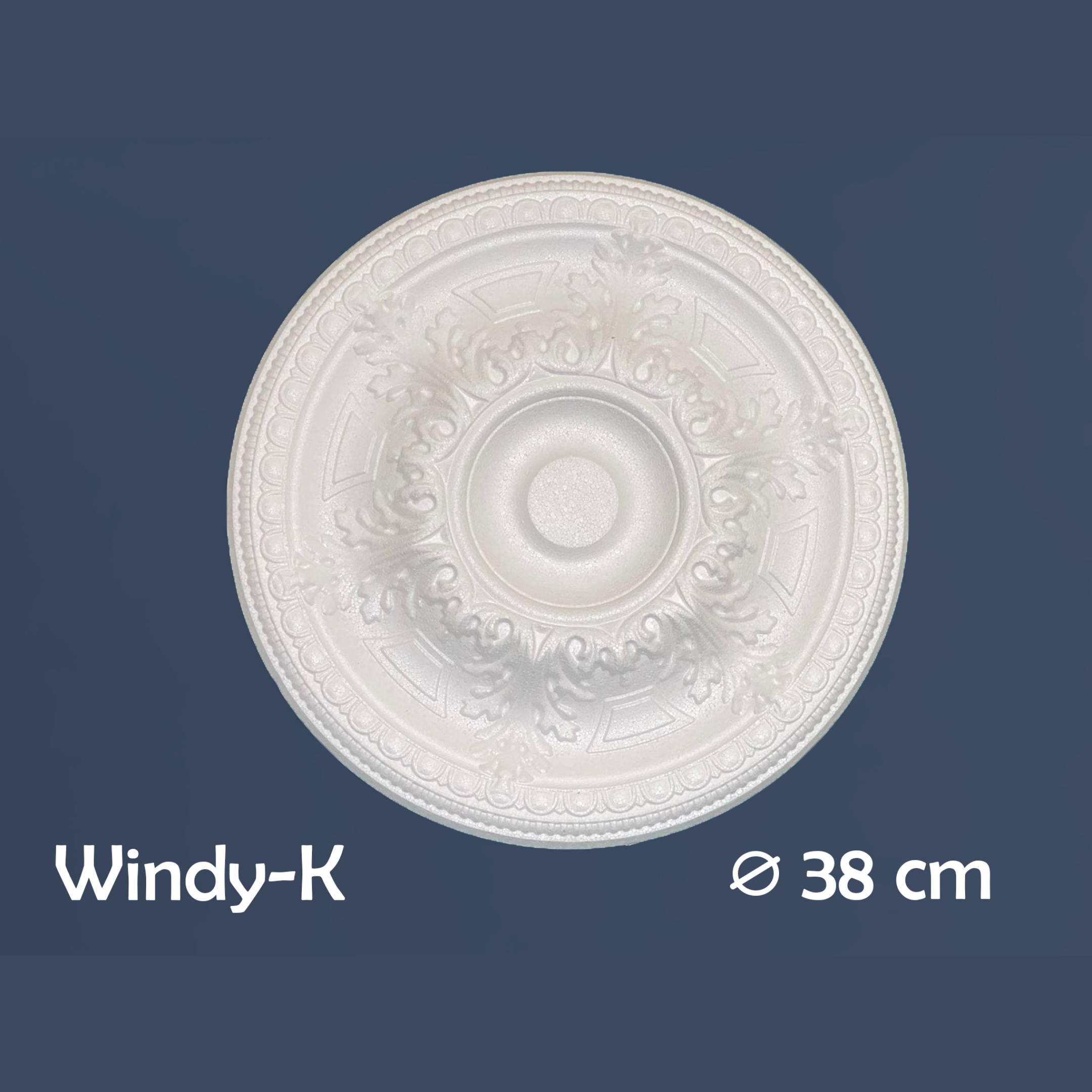 WOLDECOR Elegant Polystyrene Ceiling Rose, Decorative Ceiling Medallion Moulding, Lightweight Coving for Ceilings, Easy to Install Ceiling Decoration for Home & Living Room (40cm)