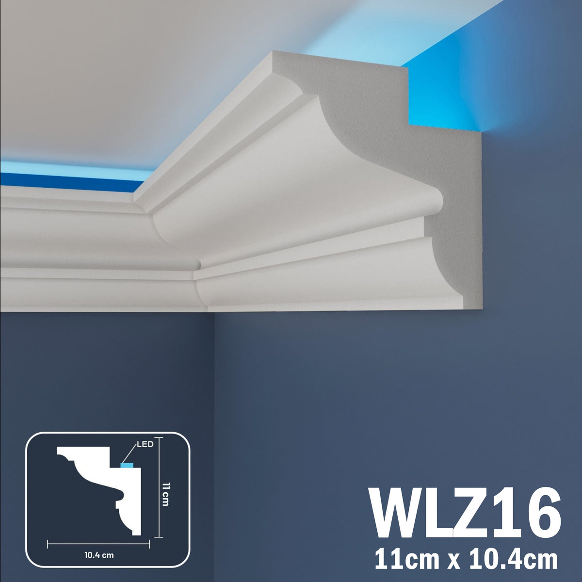 LED Coving for Ceilings Cornice XPS Extruded Polystyrene WLZ16