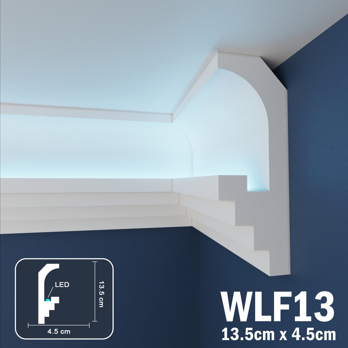LED Coving for Ceilings Cornice XPS Extruded Polystyrene WLF13
