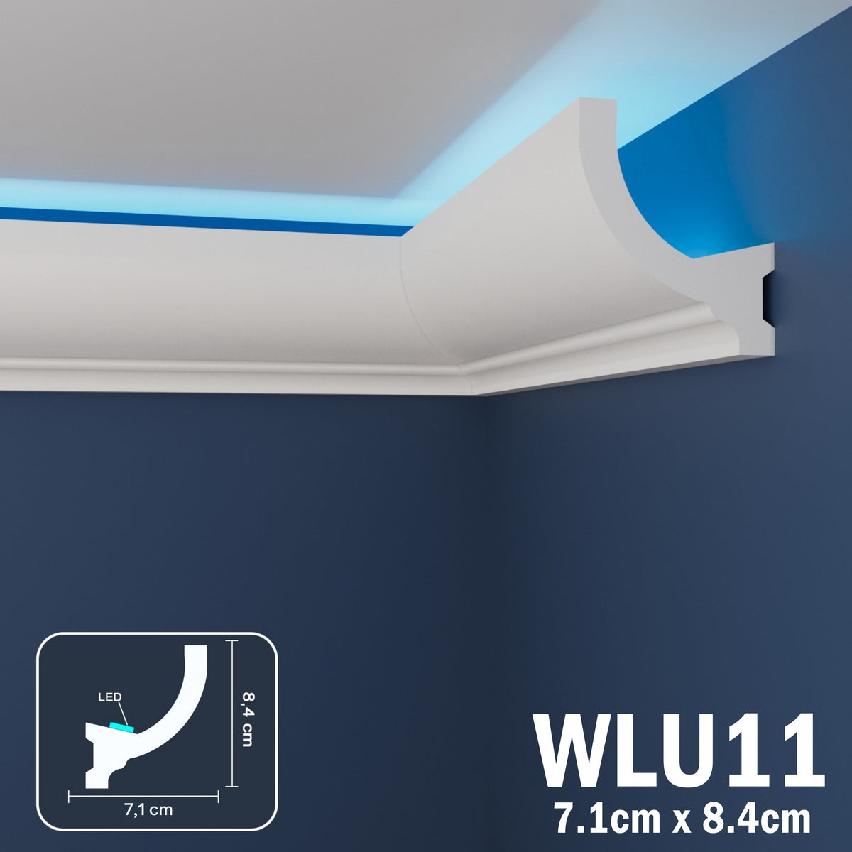 LED Coving for Ceilings Cornice XPS Extruded Polystyrene WLU11