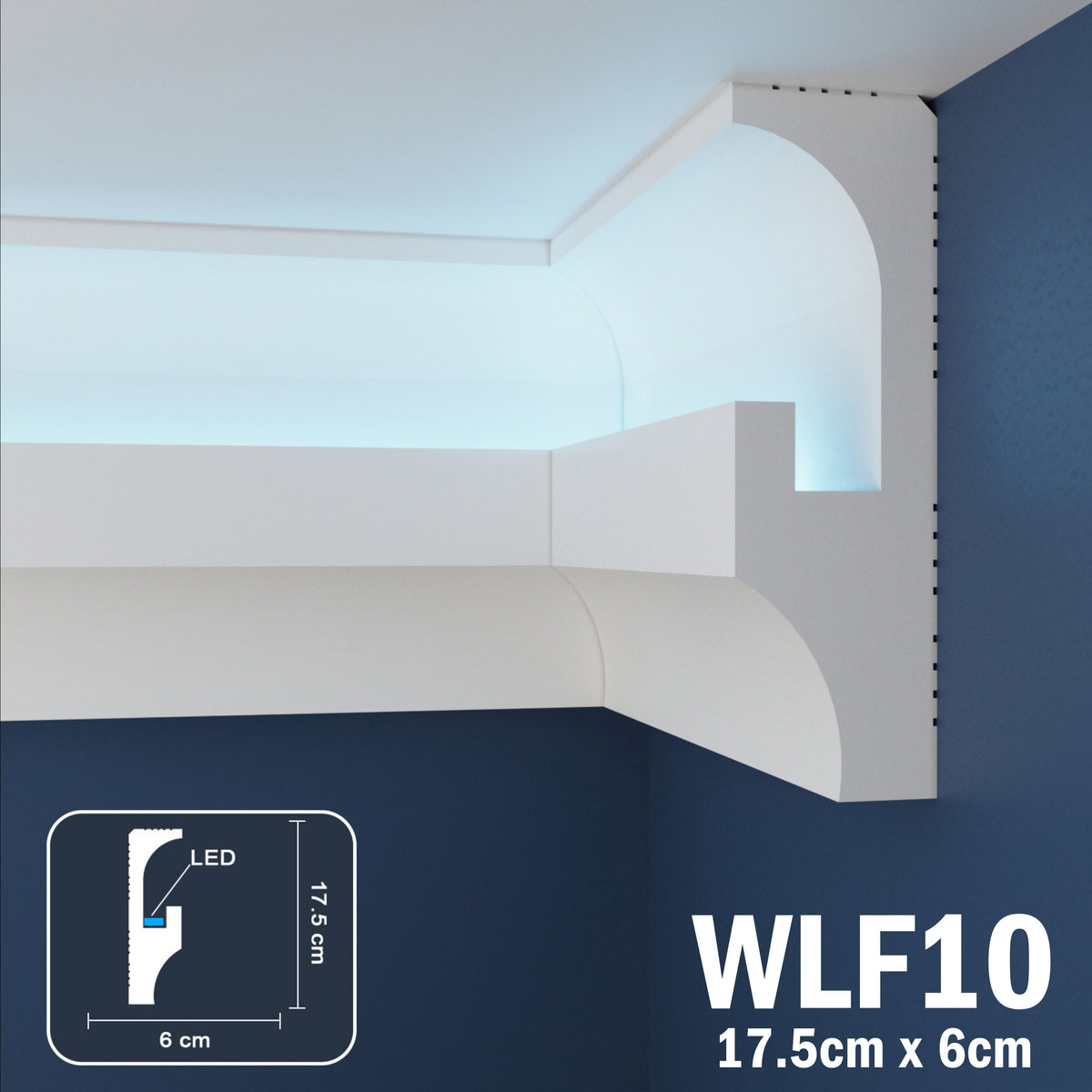 LED Coving for Ceilings Cornice XPS Extruded Polystyrene WLF10