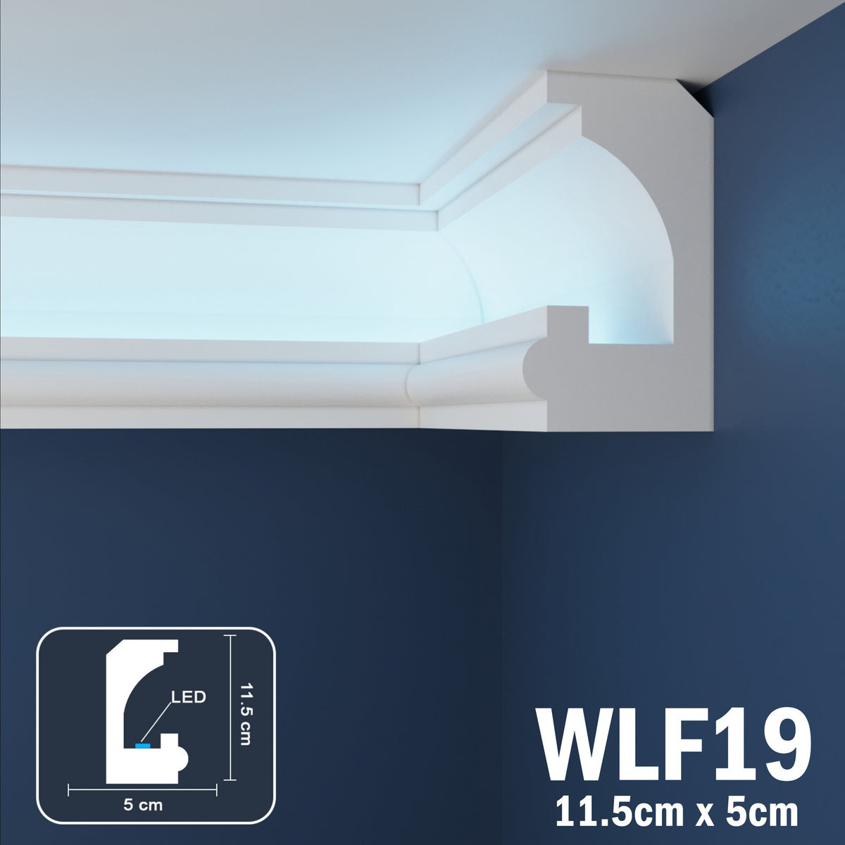 LED Coving for Ceilings Cornice XPS Extruded Polystyrene WLF19