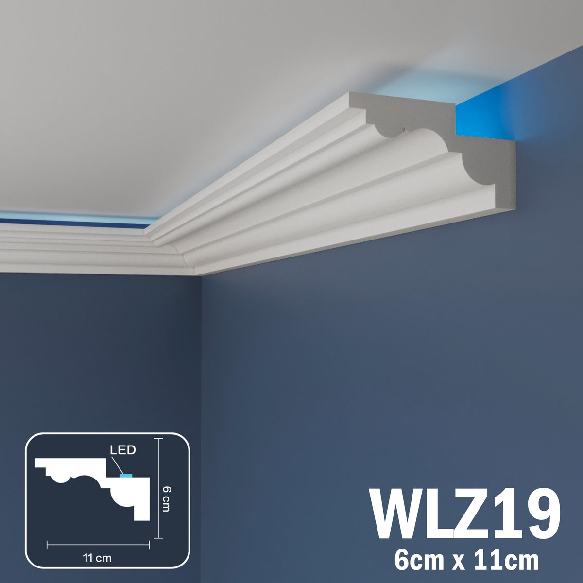 LED Coving for Ceilings Cornice XPS Extruded Polystyrene WLZ19