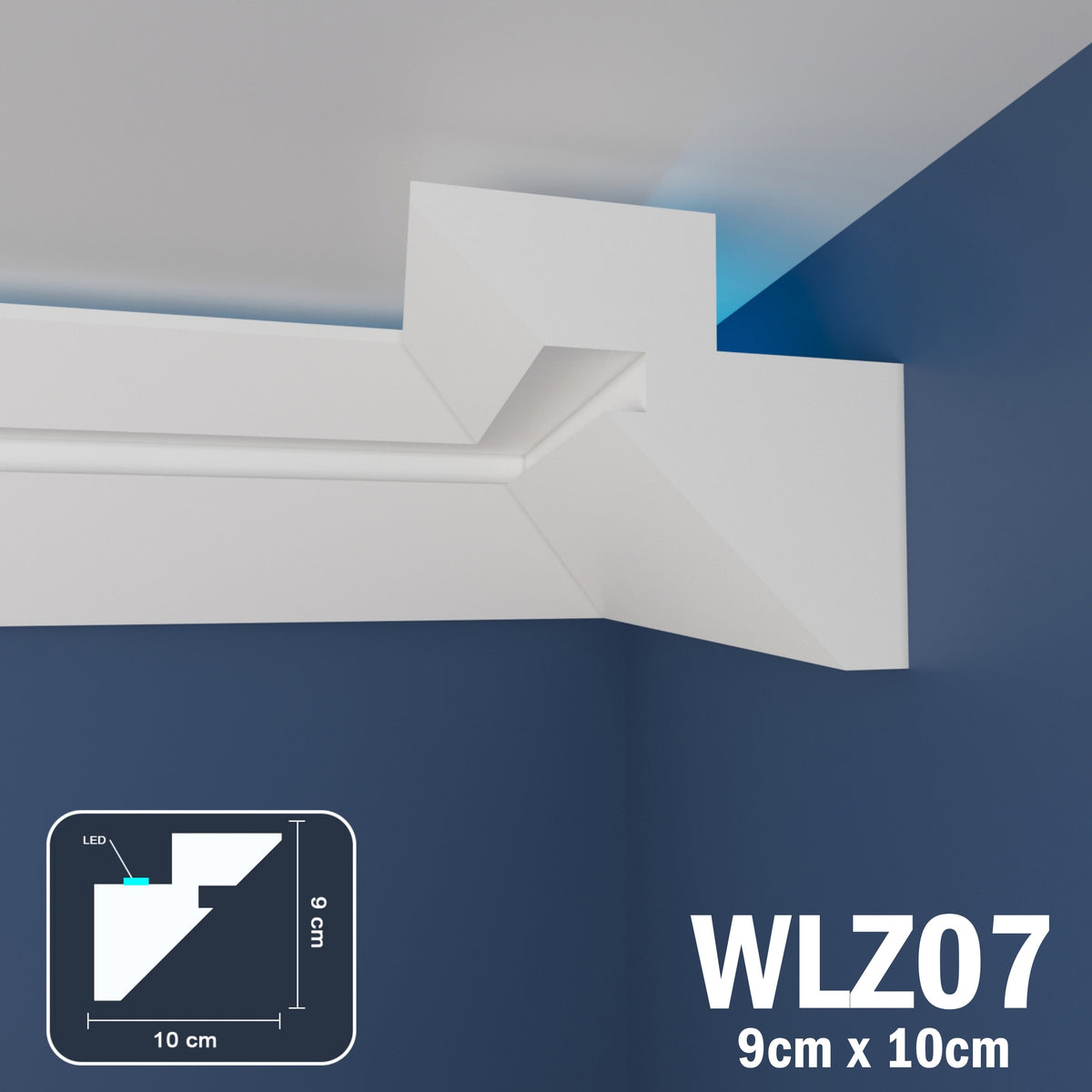 LED Coving for Ceilings Cornice XPS Extruded Polystyrene WLZ07
