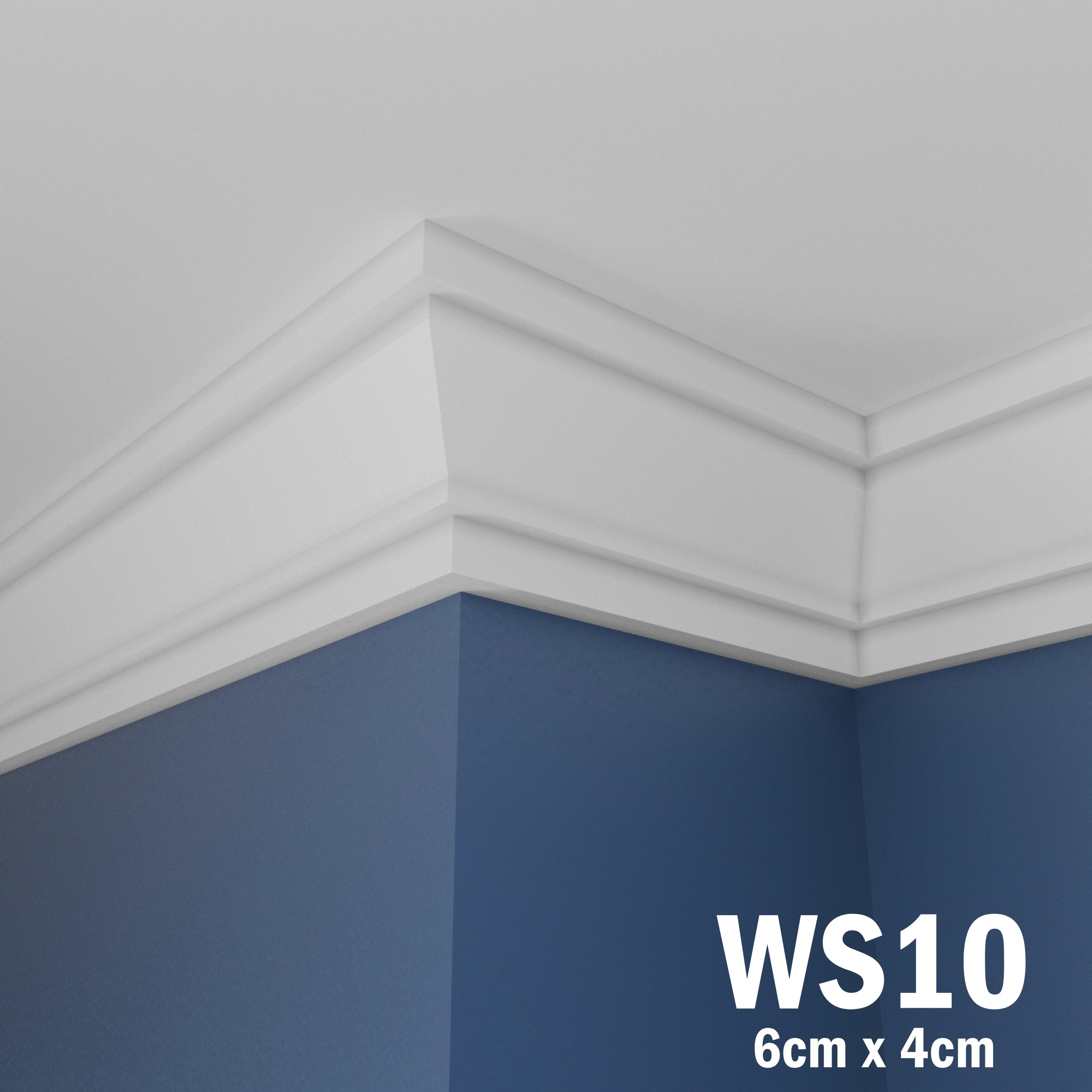WS10 Series XPS Cornice Coving – Decorative Coving Moulding for Ceilings, Lightweight Paintable Ceiling Coving Trim, Easy DIY Installation, Durable and Moisture Resistant