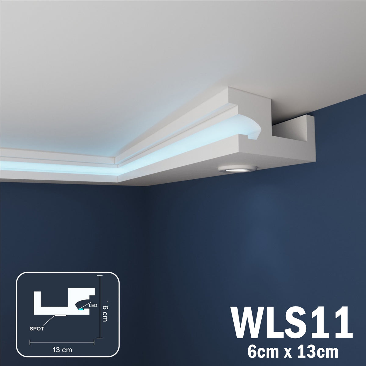 LED Coving for Ceilings Cornice XPS Extruded Polystyrene WLS11