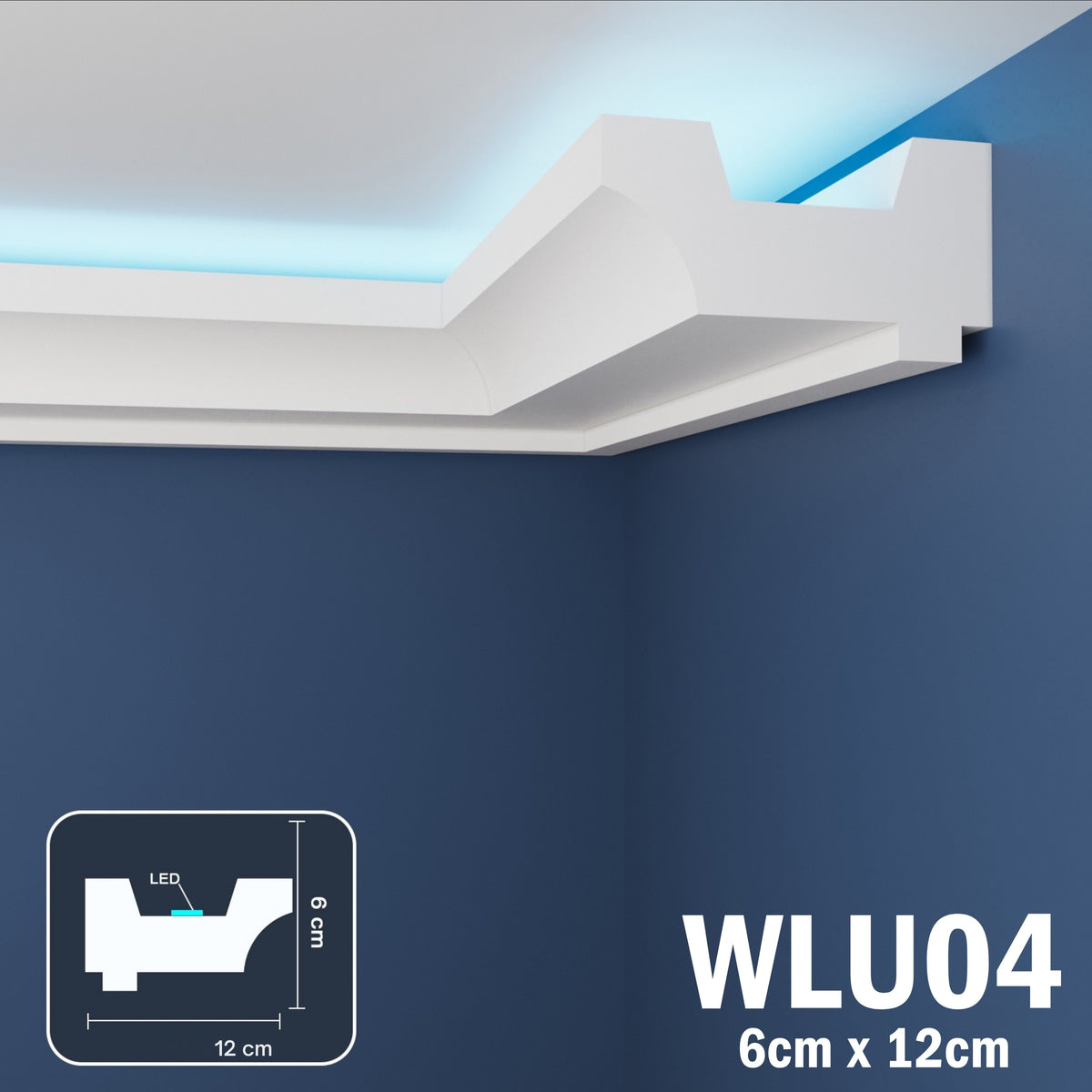 LED Coving for Ceilings Cornice XPS Extruded Polystyrene WLU04