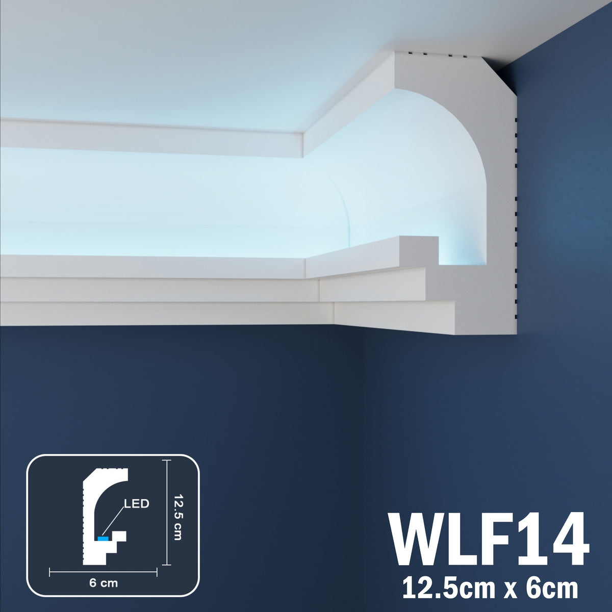LED Coving for Ceilings Cornice XPS Extruded Polystyrene WLF14