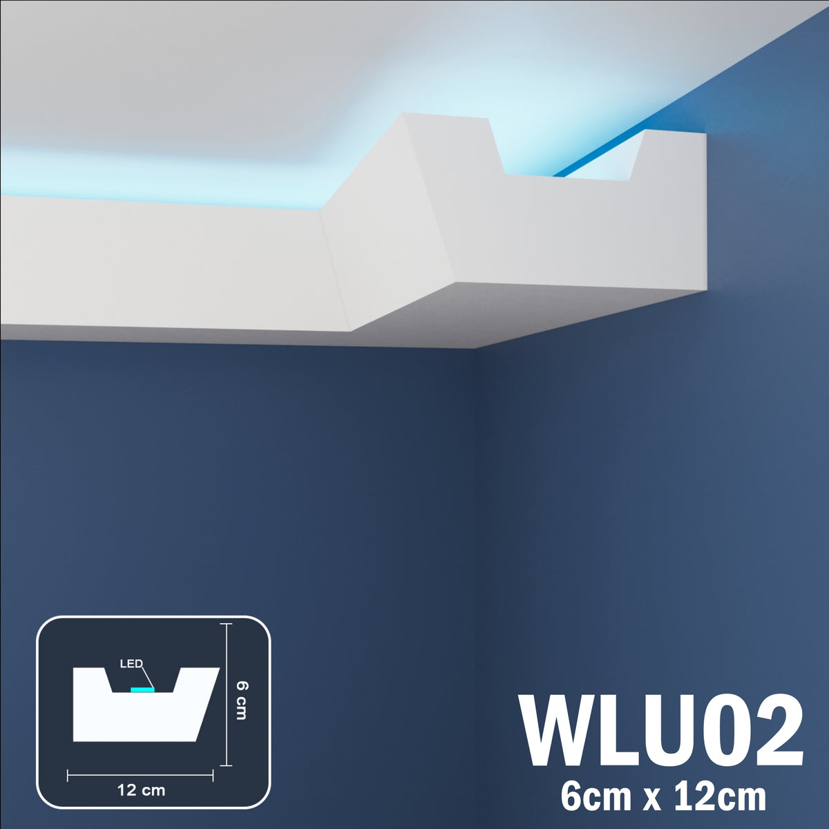 LED Coving for Ceilings Cornice XPS Extruded Polystyrene WLU02