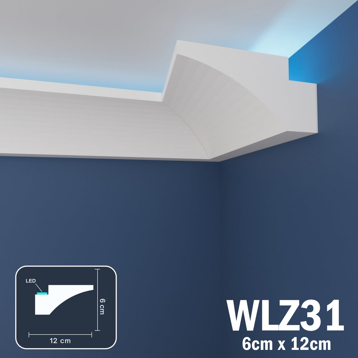 LED Coving for Ceilings Cornice XPS Extruded Polystyrene WLZ31