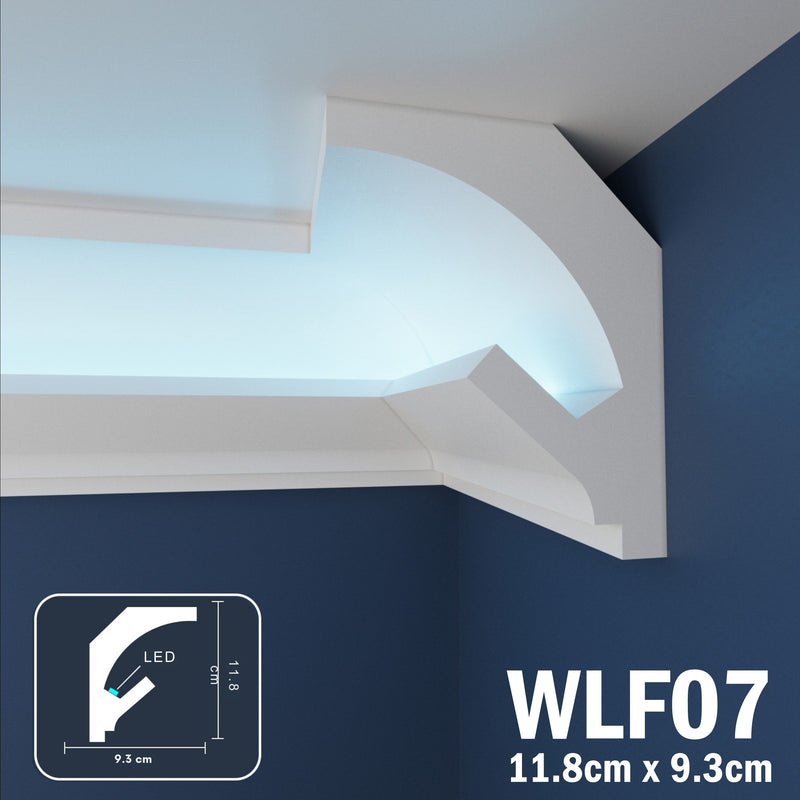 LED Coving for Ceilings Cornice XPS Extruded Polystyrene WLF07