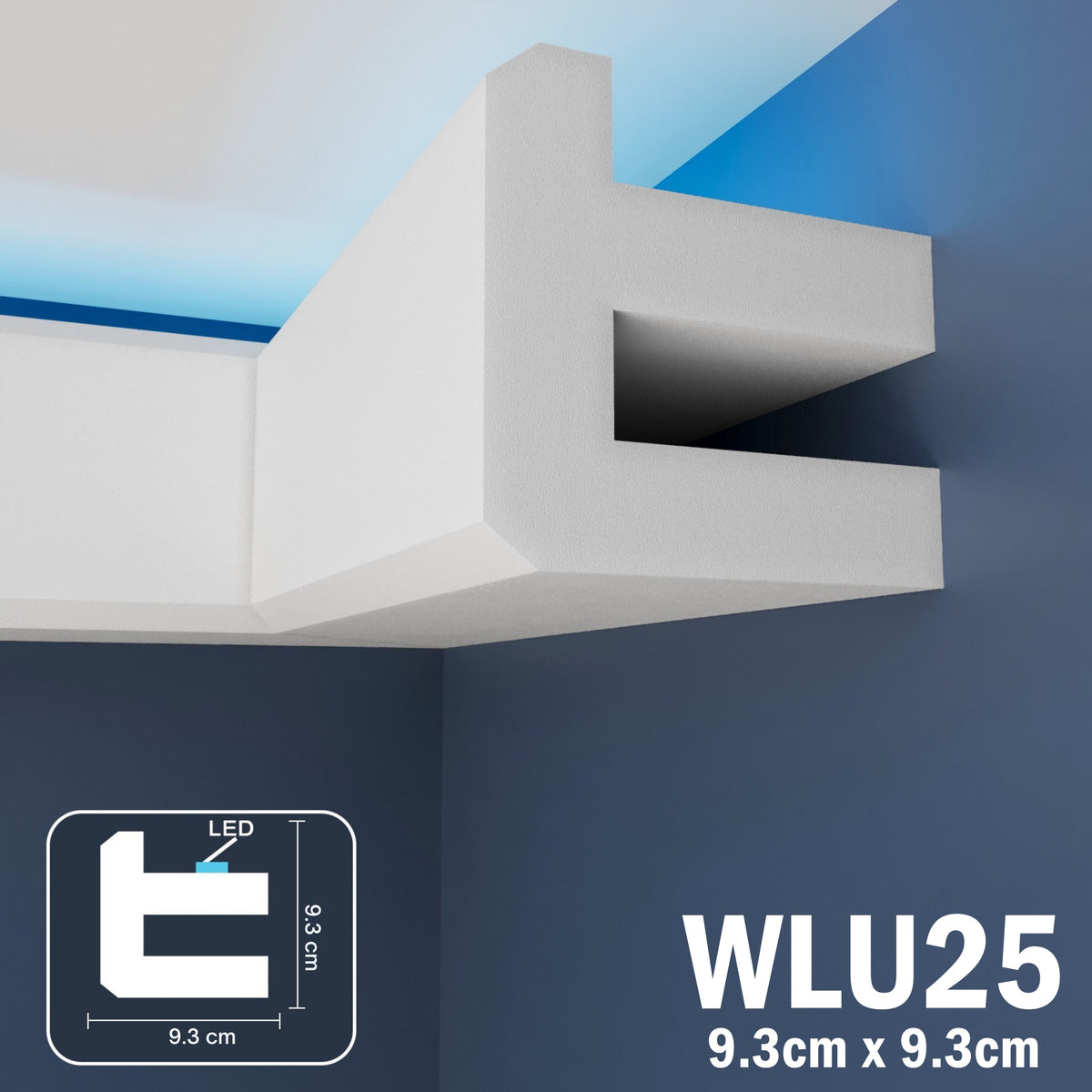 LED Coving for Ceilings Cornice XPS Extruded Polystyrene WLU25