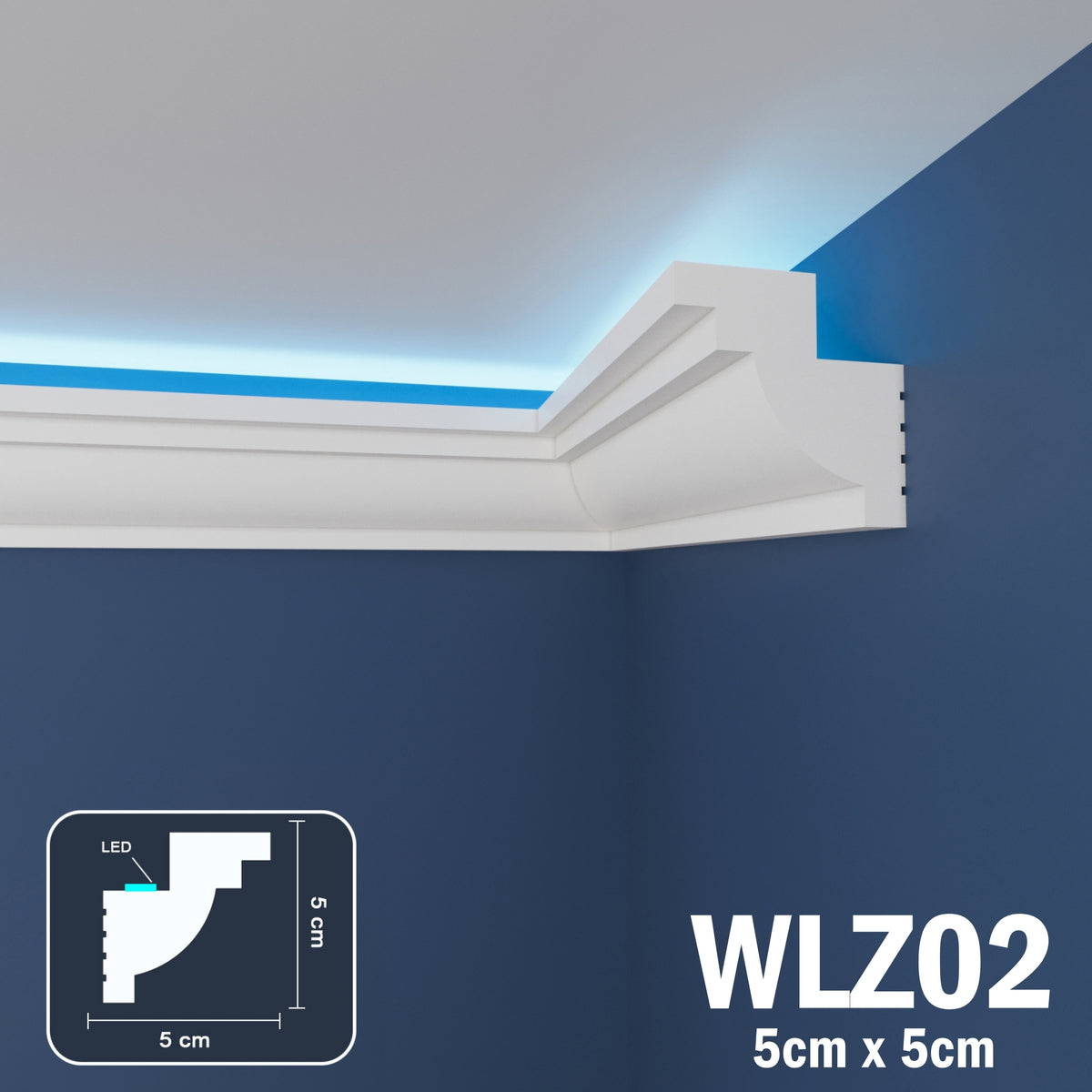 LED Coving for Ceilings Cornice XPS Extruded Polystyrene WLZ02