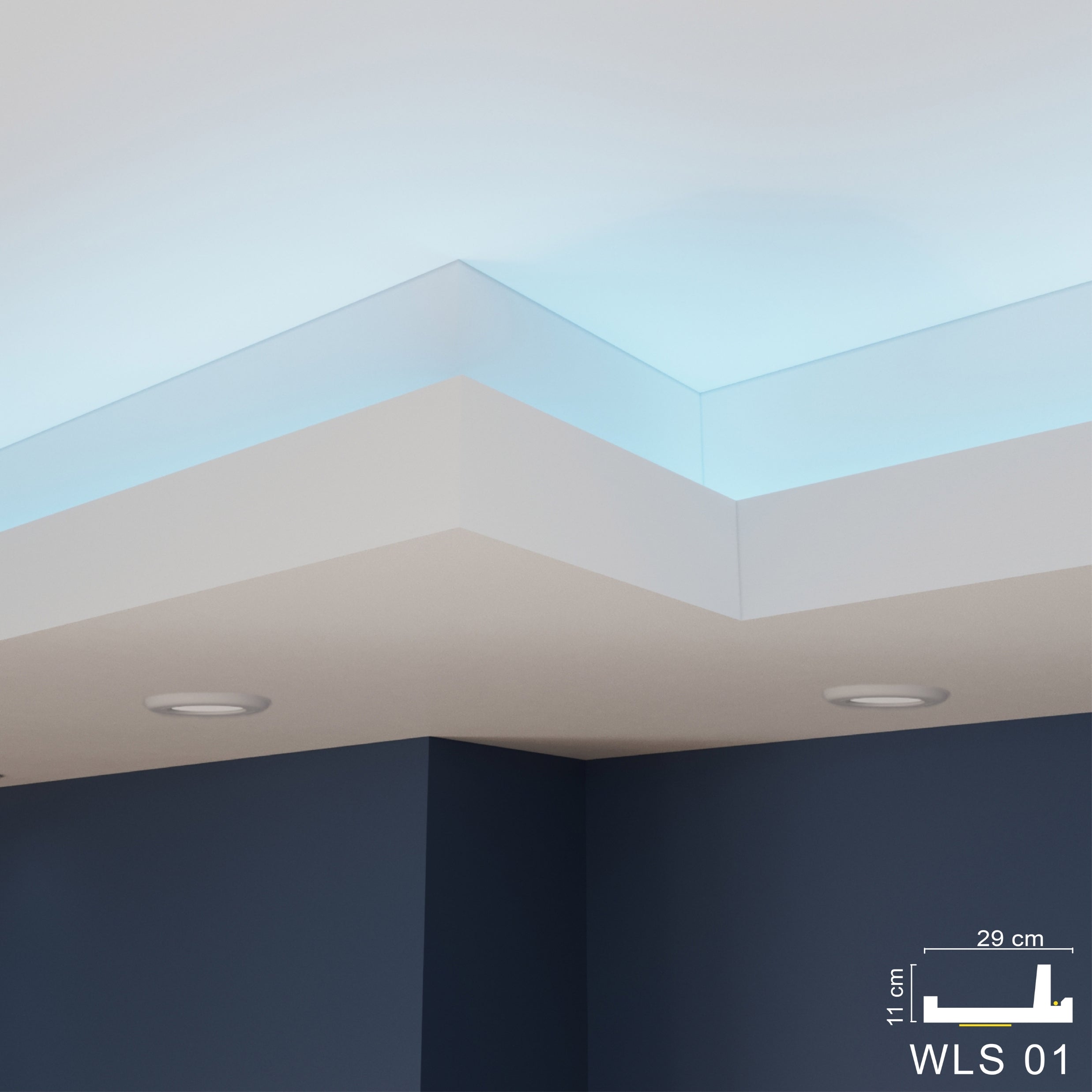 WLS01 Series XPS Cornice Coving – Decorative Coving Moulding for Ceilings, Lightweight Paintable Ceiling Coving Trim, Easy DIY Installation, Durable and Moisture Resistant