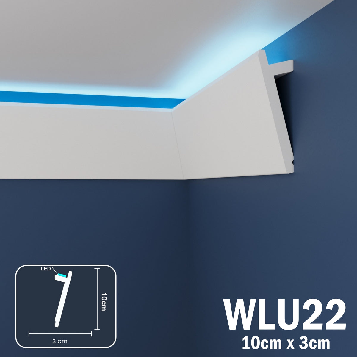 LED Coving for Ceilings Cornice XPS Extruded Polystyrene WLU22