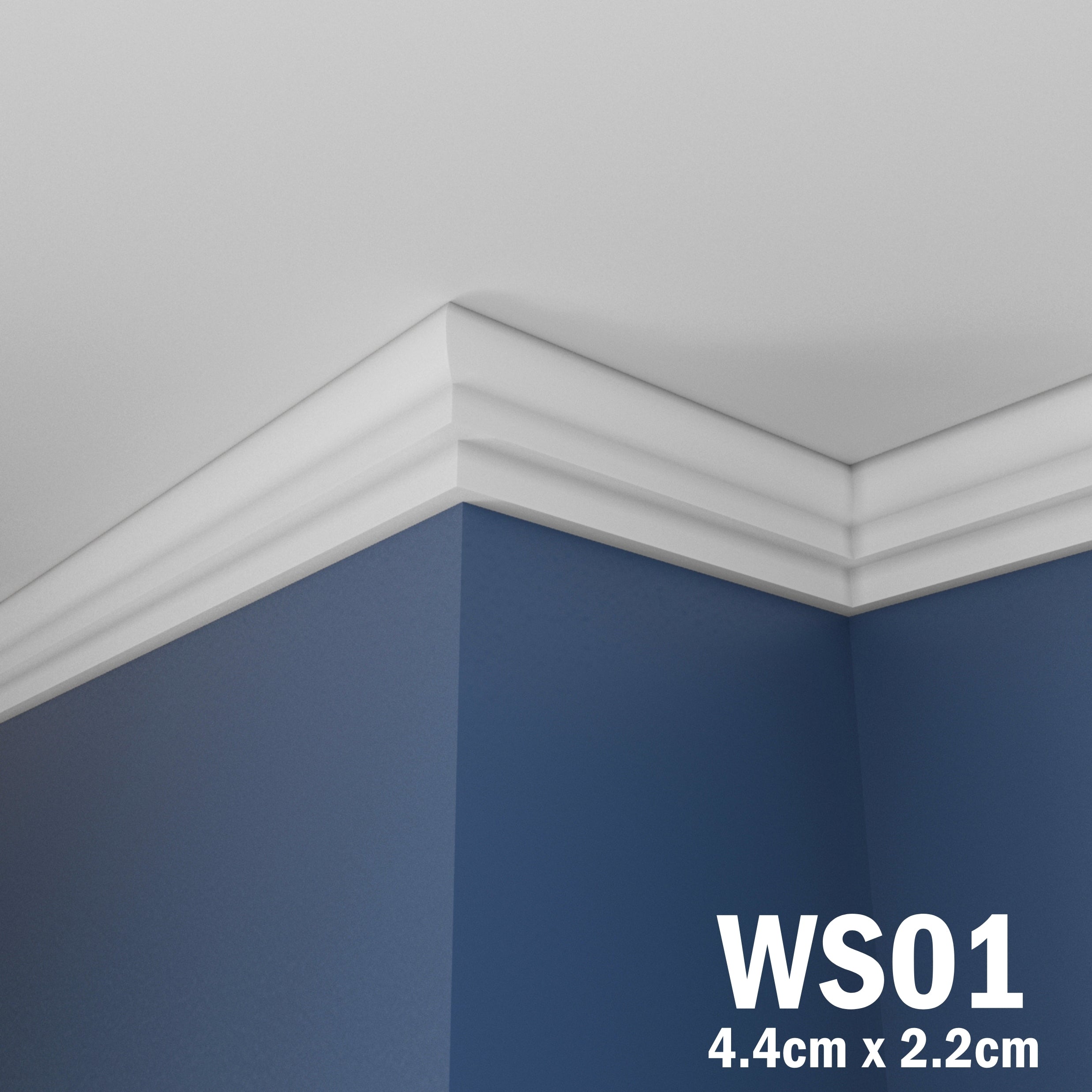 WS01 Series XPS Cornice Coving – Decorative Coving Moulding for Ceilings, Lightweight Paintable Ceiling Coving Trim, Easy DIY Installation, Durable and Moisture Resistant