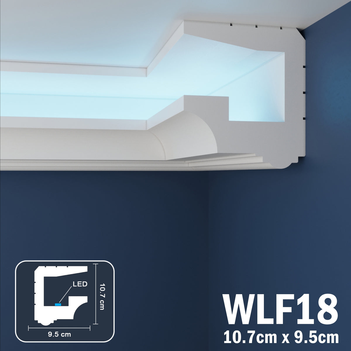 LED Coving for Ceilings Cornice XPS Extruded Polystyrene WLF18