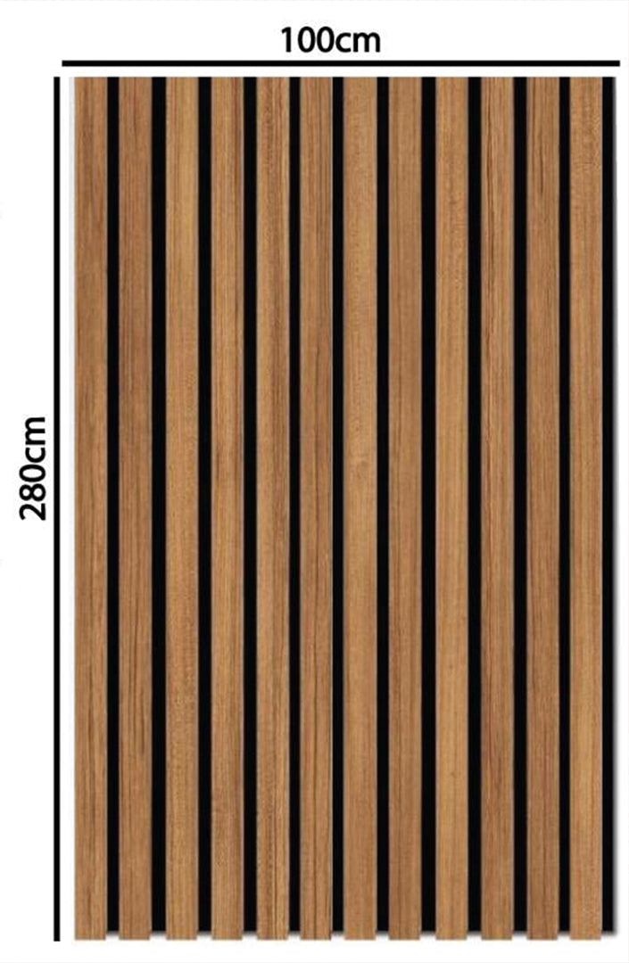 Acoustic Wall Panels, Decorative Soundproofing Panel, Slat Wood Panels for Walls, Sound Absorbing 3D Wall Panel Kits, for Home, Offices, Studios, Living Rooms (275x100cm)