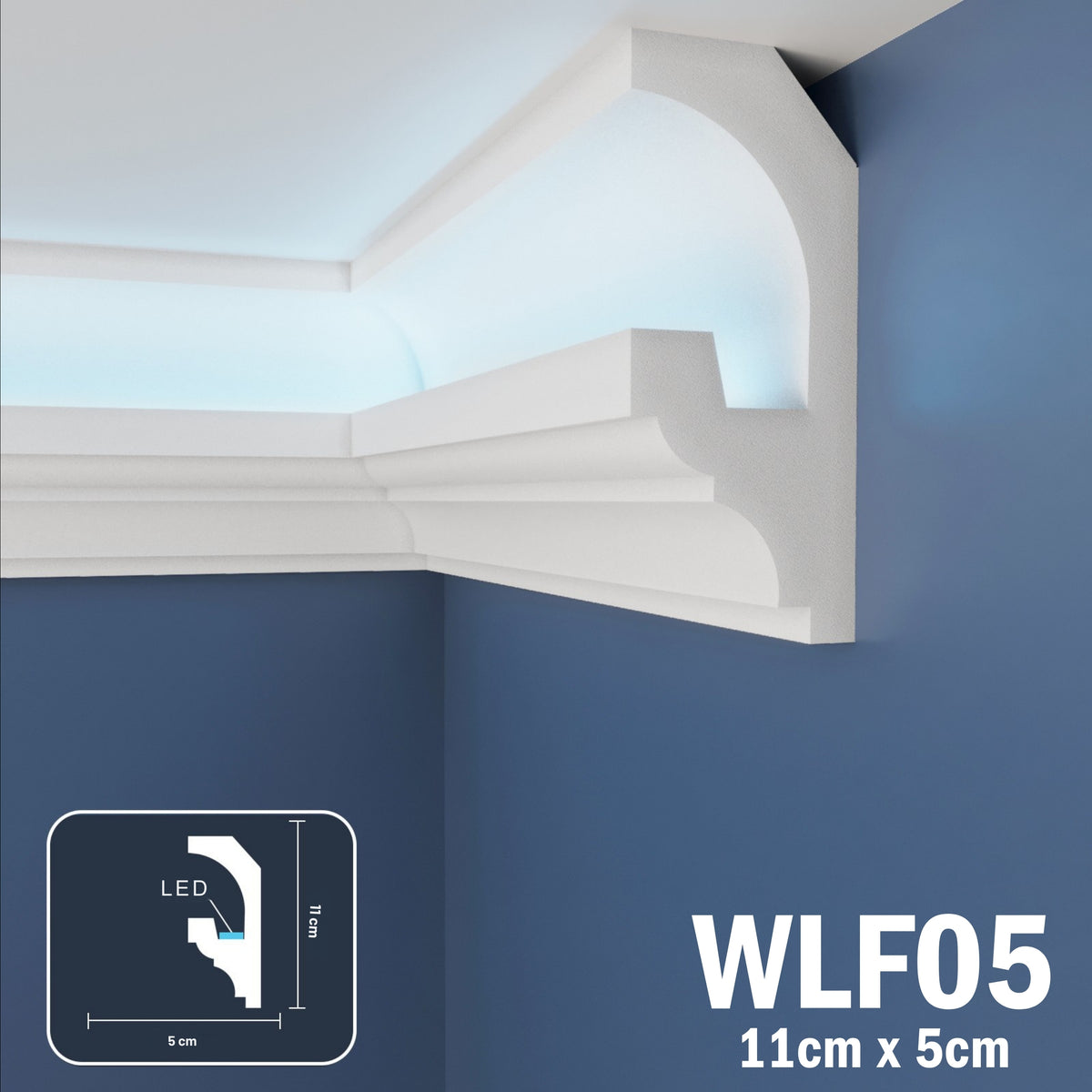 LED Coving for Ceilings Cornice XPS Extruded Polystyrene WLF05