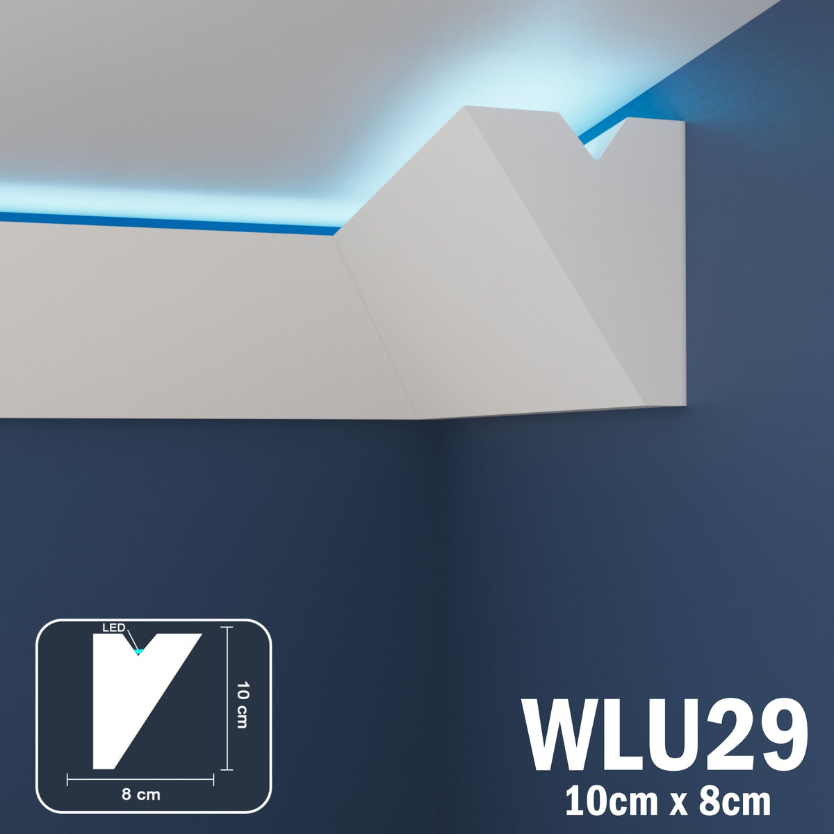LED Coving for Ceilings Cornice XPS Extruded Polystyrene WLU29
