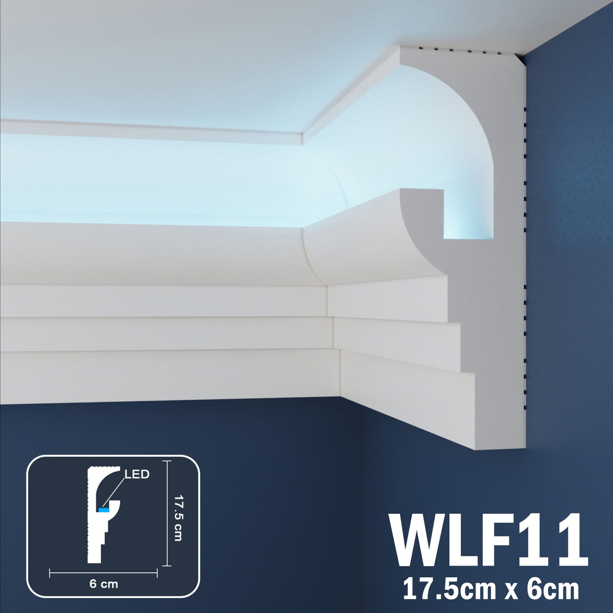 LED Coving for Ceilings Cornice XPS Extruded Polystyrene WLF11