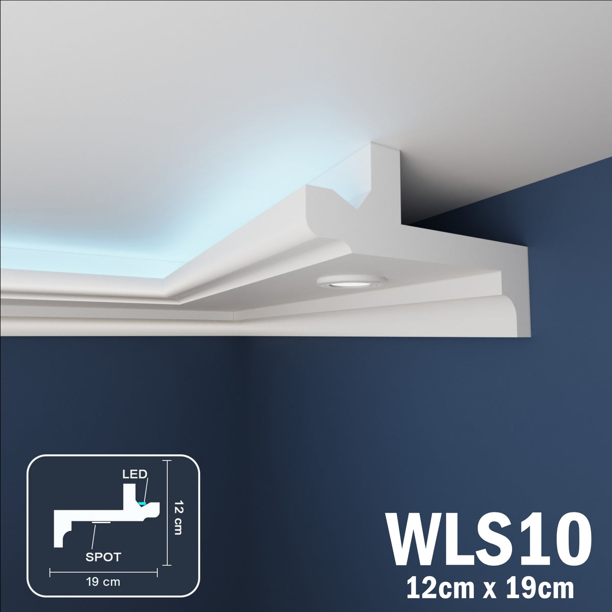 LED Coving for Ceilings Cornice XPS Extruded Polystyrene WLS10